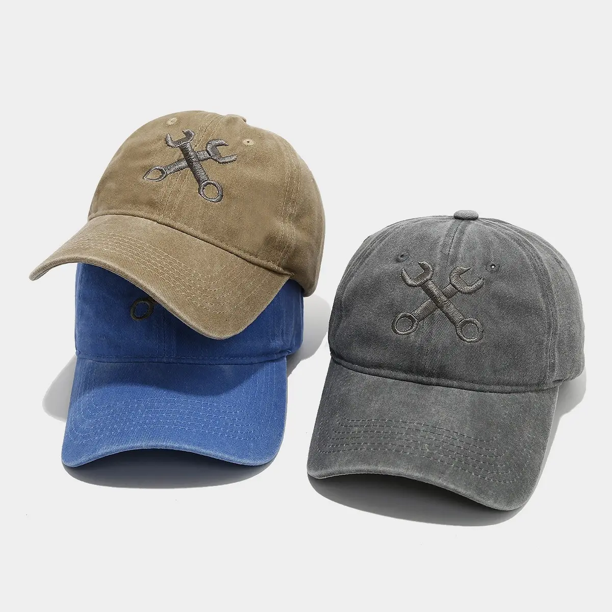 Vintage Distressed Wrench Hat for Men — feature 2