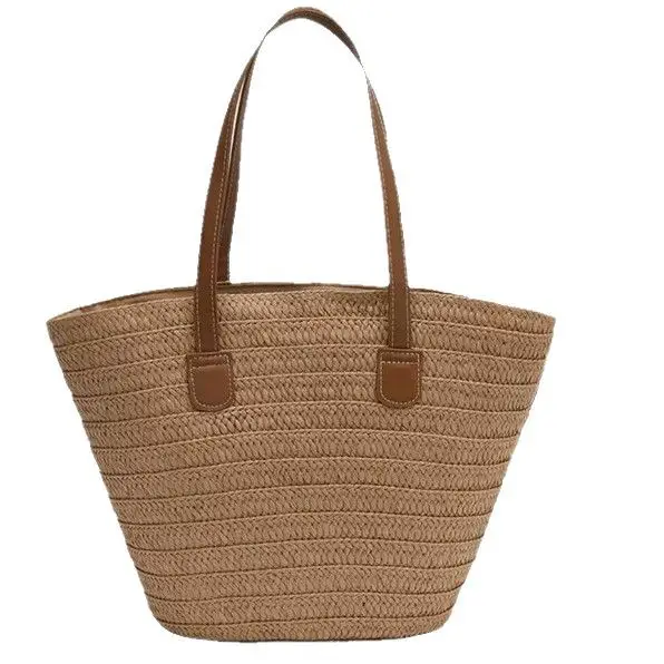 Women's Straw Veggie Basket Bag Large Capacity