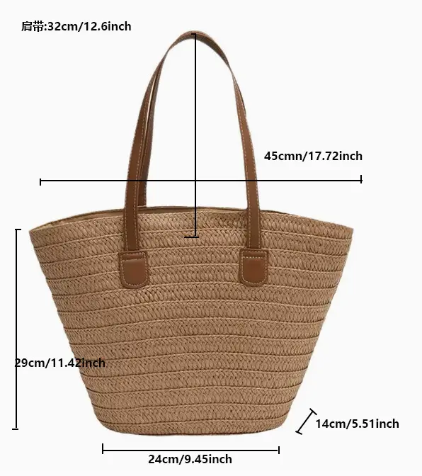 Women's Straw Veggie Basket Bag Large Capacity — feature 1