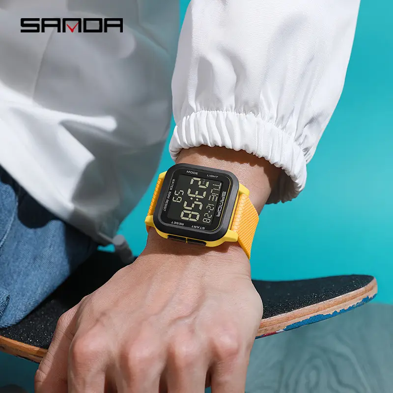 Sanda Digital Watch Men Black Waterproof 12:19 - Image 11