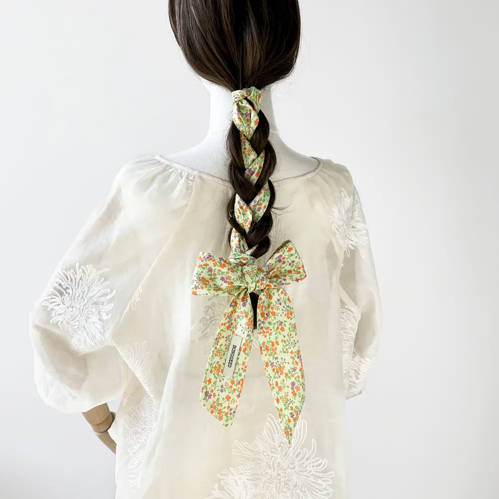 Women's Small Floral Cotton Silk Scarf