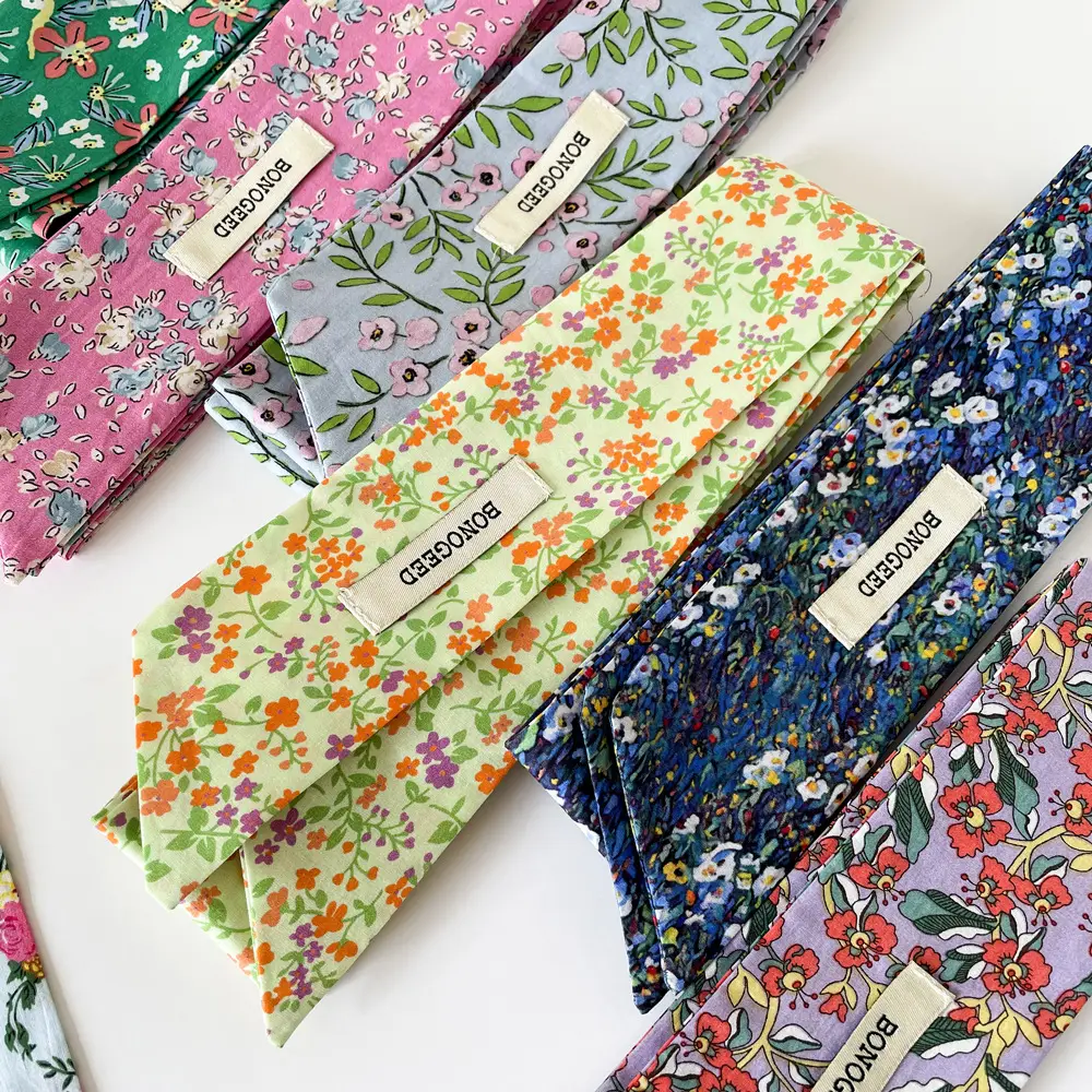 Women's Small Floral Cotton Silk Scarf — feature 11