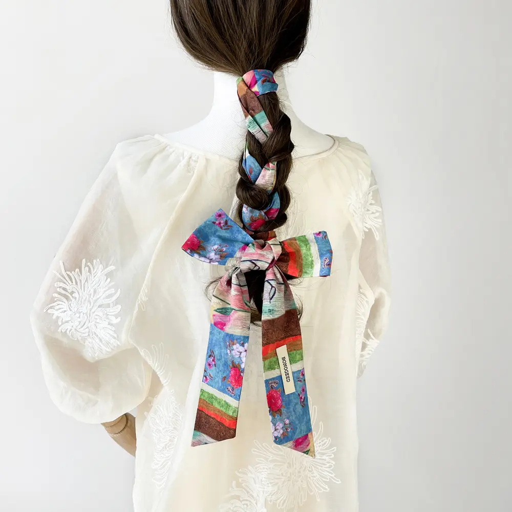 Women's Small Floral Cotton Silk Scarf — feature 18