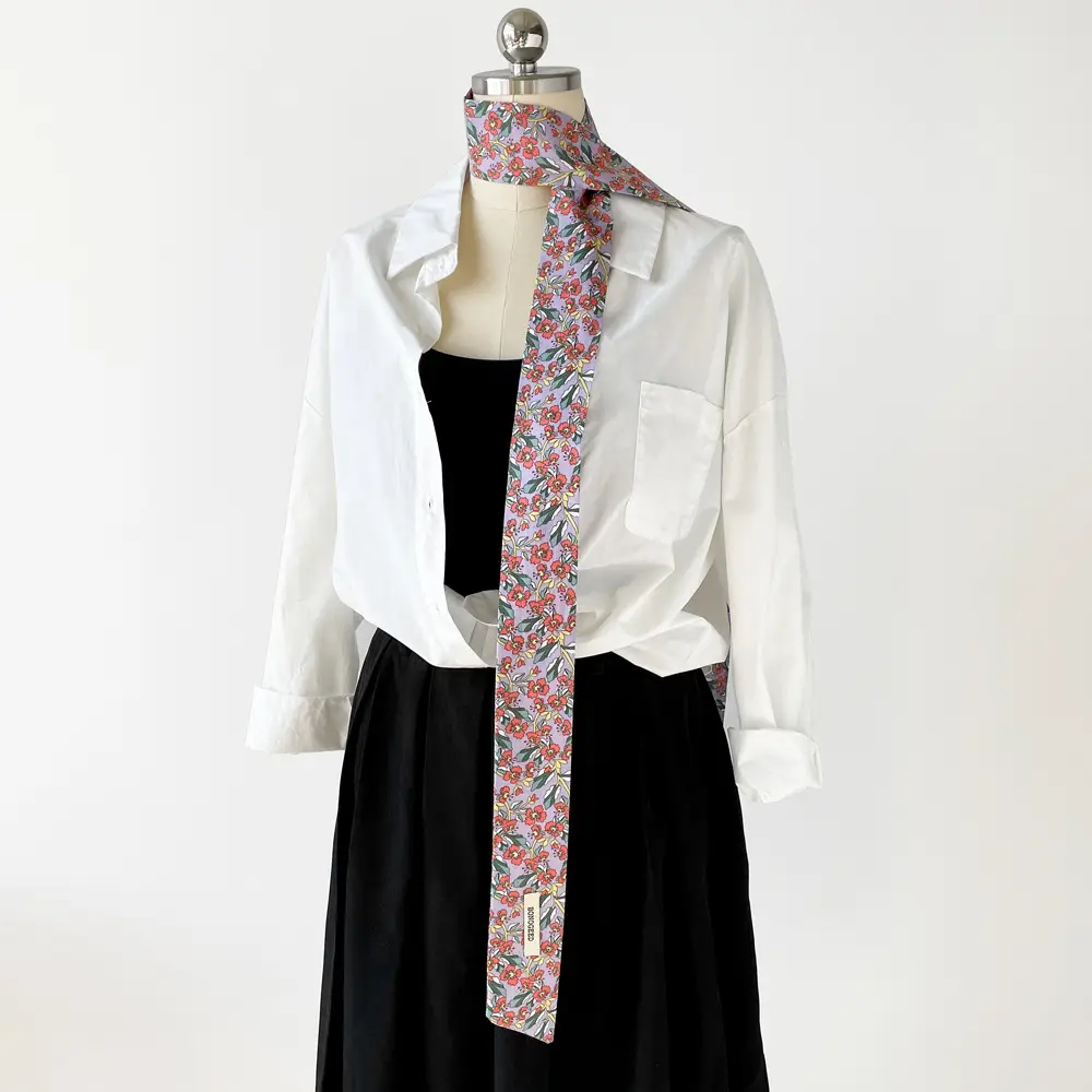 Women's Small Floral Cotton Silk Scarf — feature 19