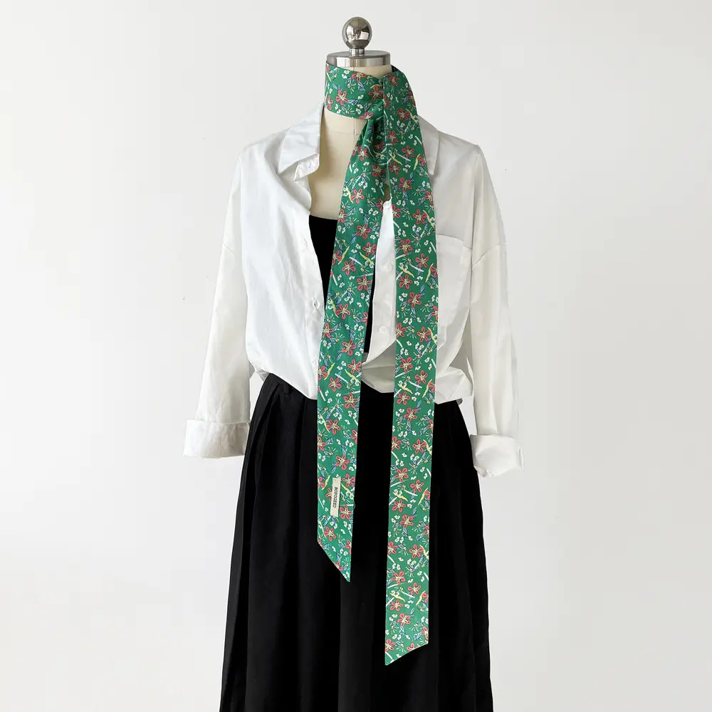Women's Small Floral Cotton Silk Scarf — feature 21