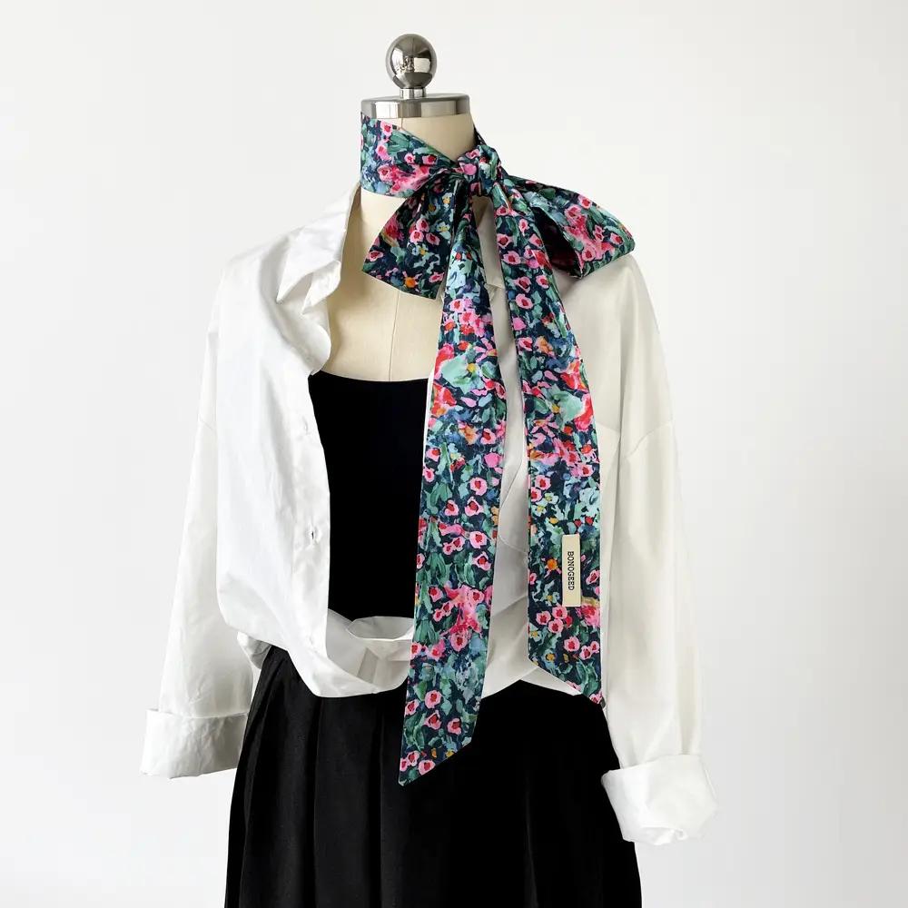 Women's Small Floral Cotton Silk Scarf — feature 23