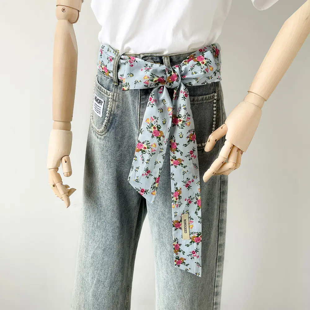 Women's Small Floral Cotton Silk Scarf — feature 28