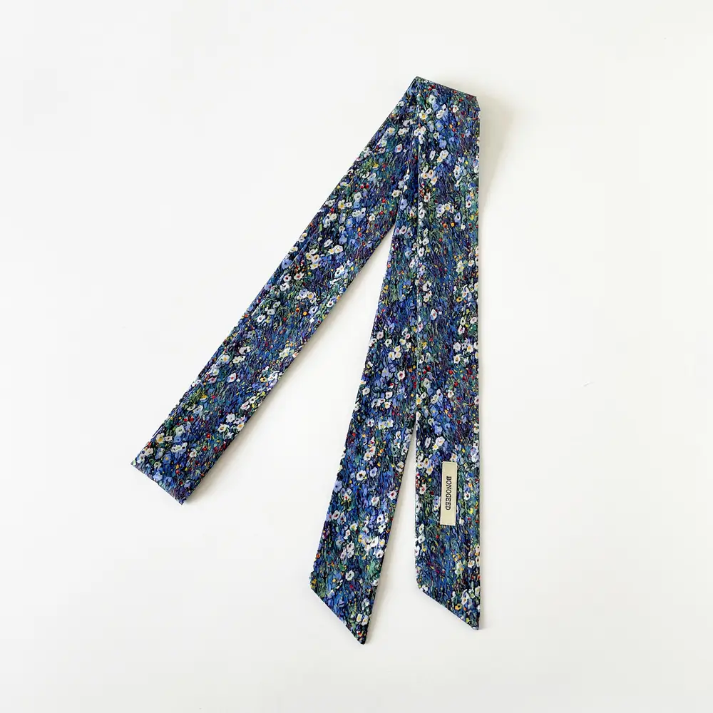 Women's Small Floral Cotton Silk Scarf