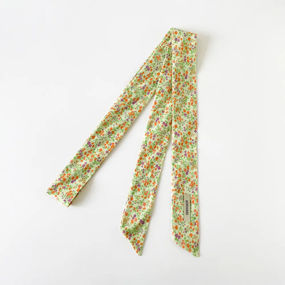 Women's Small Floral Cotton Silk Scarf