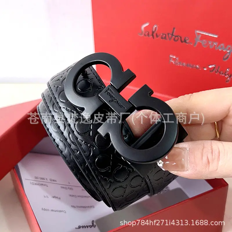 Men's Genuine Leather Belt with 8-Shaped Buckle - Image 3