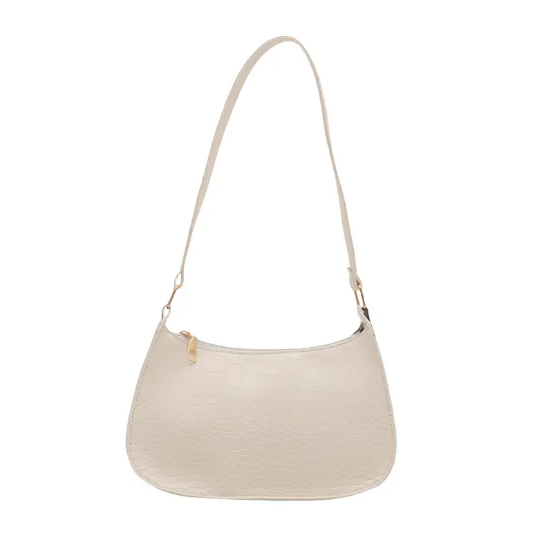 Women's Blue Croc Texture Shoulder Bag 2025 Spring - Image 2