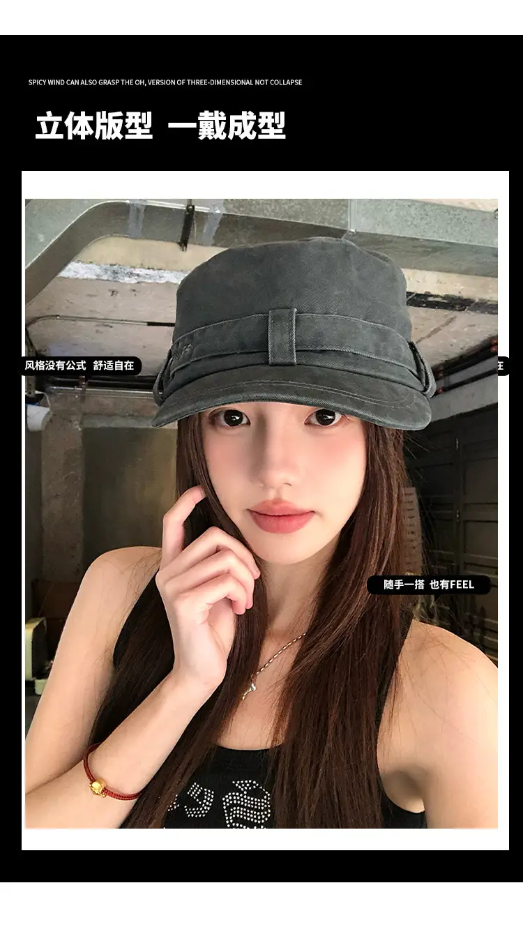 Vintage Distressed Women Flat Cap Spring Summer 2026 — feature 3