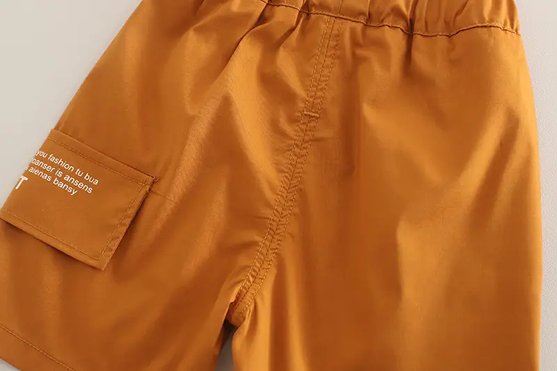 2025 Boys Brown UUU Print T-Shirt Shorts Set — feature 11