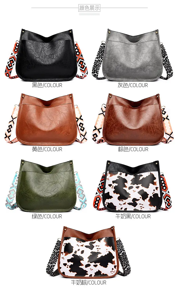 Retro Black Crossbody Bag with Geometric Strap — feature 15