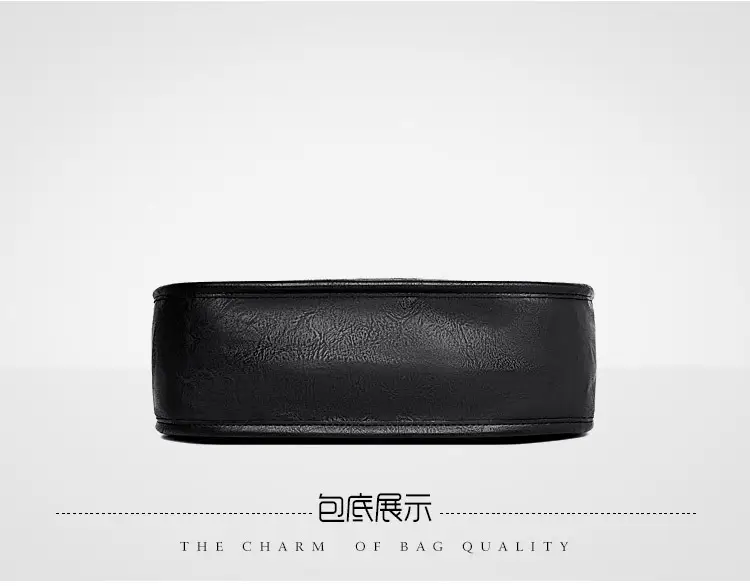 Retro Black Crossbody Bag with Geometric Strap — feature 18