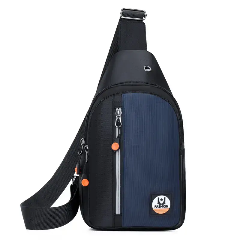 Men's Black Crossbody Bag with Adjustable Sling - Image 9