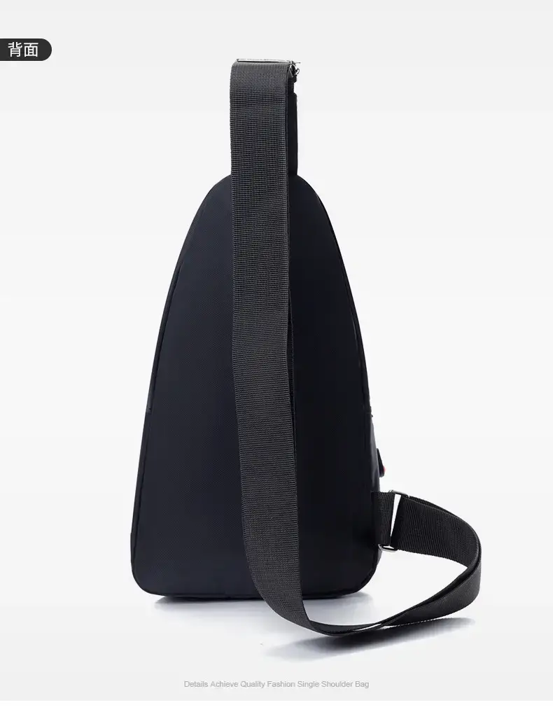 Men's Black Crossbody Bag with Adjustable Sling — feature 10