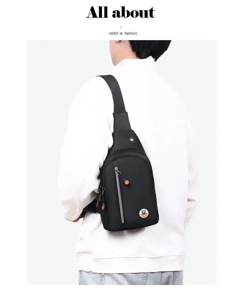 Men's Black Crossbody Bag with Adjustable Sling — feature 16