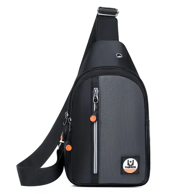 Men's Black Crossbody Bag with Adjustable Sling - Image 2