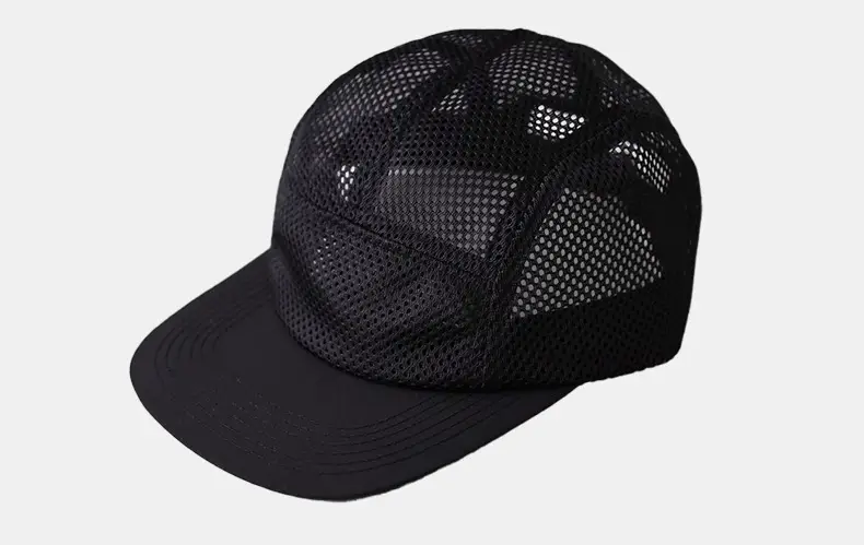Men's Black Mesh Trucker Cap with Eaves — feature 12