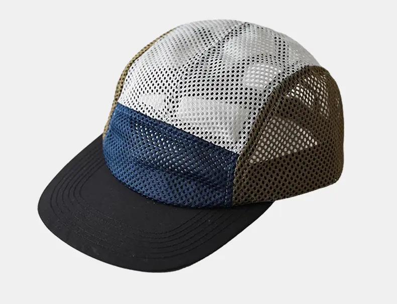 Men's Black Mesh Trucker Cap with Eaves — feature 13