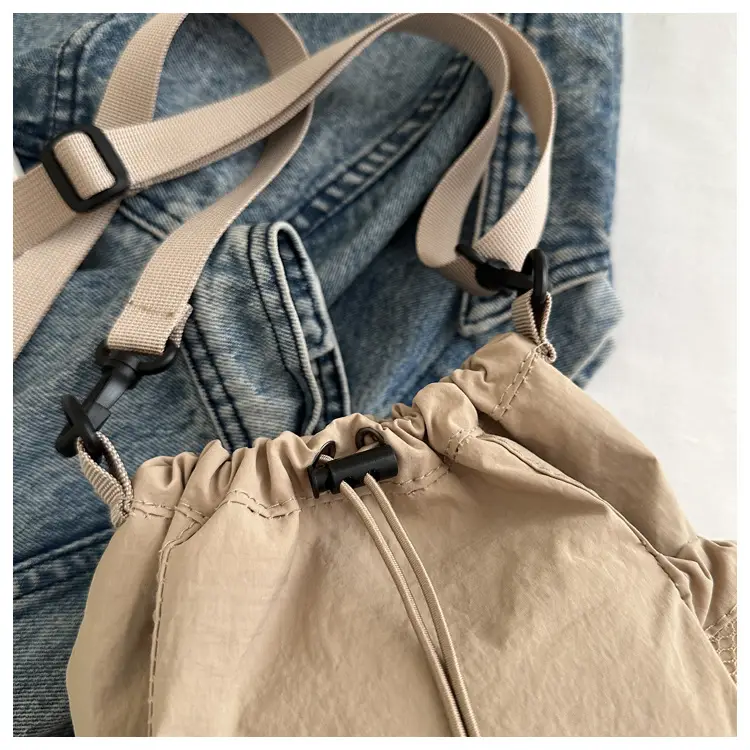 Korean-style Crossbody Bag Olive Green Nylon Lightweight Casual Shoulder Bag — feature 10