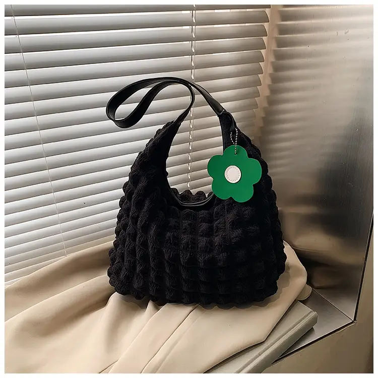Pink Bubble Plaid Shoulder Bag for Women — feature 29