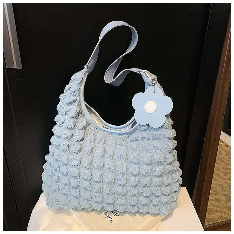 Pink Bubble Plaid Shoulder Bag for Women — feature 31