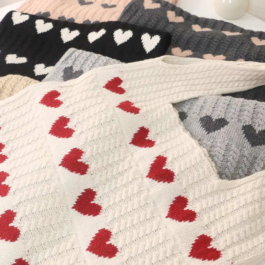 2025 Knitted Love Tote Bag Small Fresh Casual Fashion - Image 9