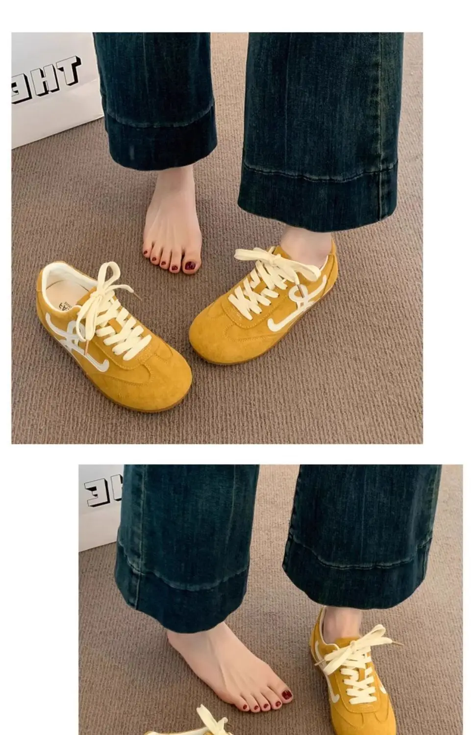 Women Pink German Training Shoes Flat Casual Sports Leather Panel — feature 10