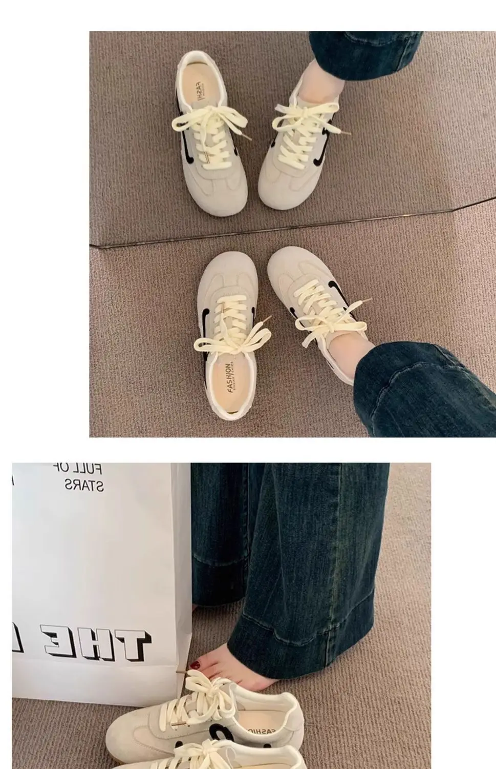 Women Pink German Training Shoes Flat Casual Sports Leather Panel — feature 4
