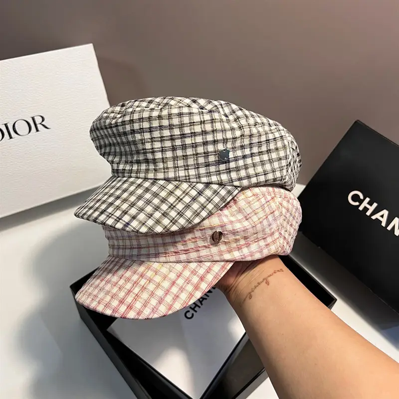 Women Plaid Baseball Cap Spring Summer Lightweight Sun Hat - Image 3