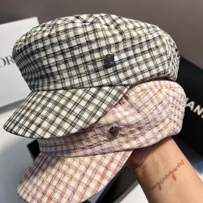 Women Plaid Baseball Cap Spring Summer Lightweight Sun Hat — feature 6