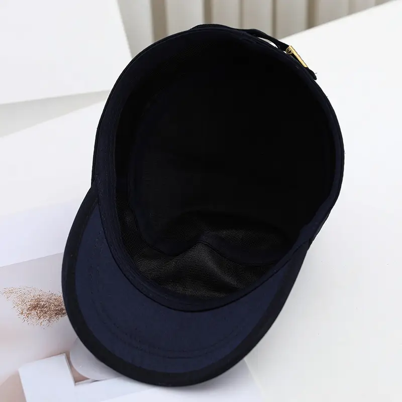 Women's Black Embroidered Baseball Cap with Wide Brim — feature 8
