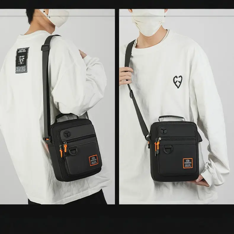 Waterproof Oxford Cloth Shoulder Bag for Men Green - Image 8
