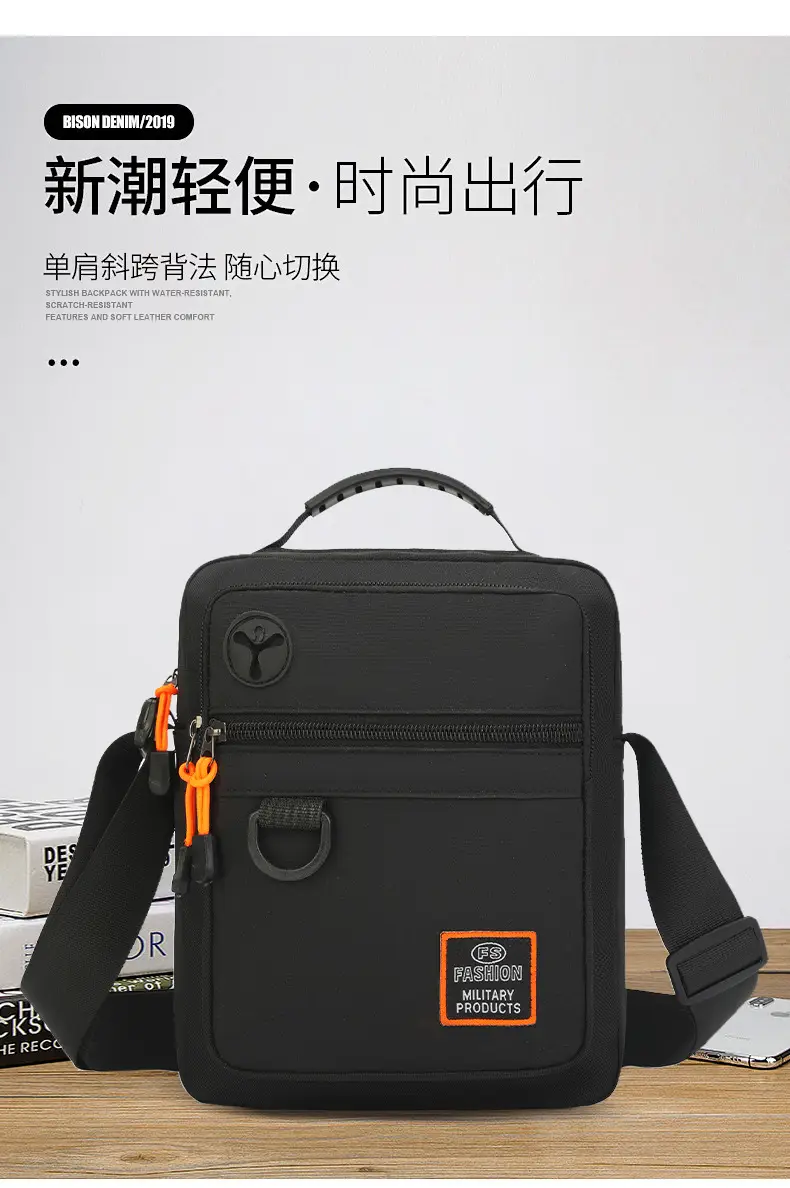 Waterproof Oxford Cloth Shoulder Bag for Men Green — feature 13