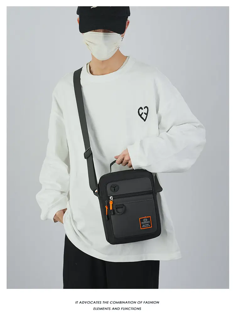 Waterproof Oxford Cloth Shoulder Bag for Men Green — feature 21