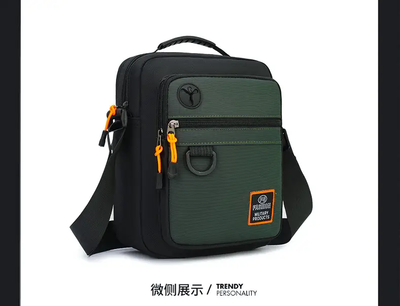 Waterproof Oxford Cloth Shoulder Bag for Men Green — feature 31