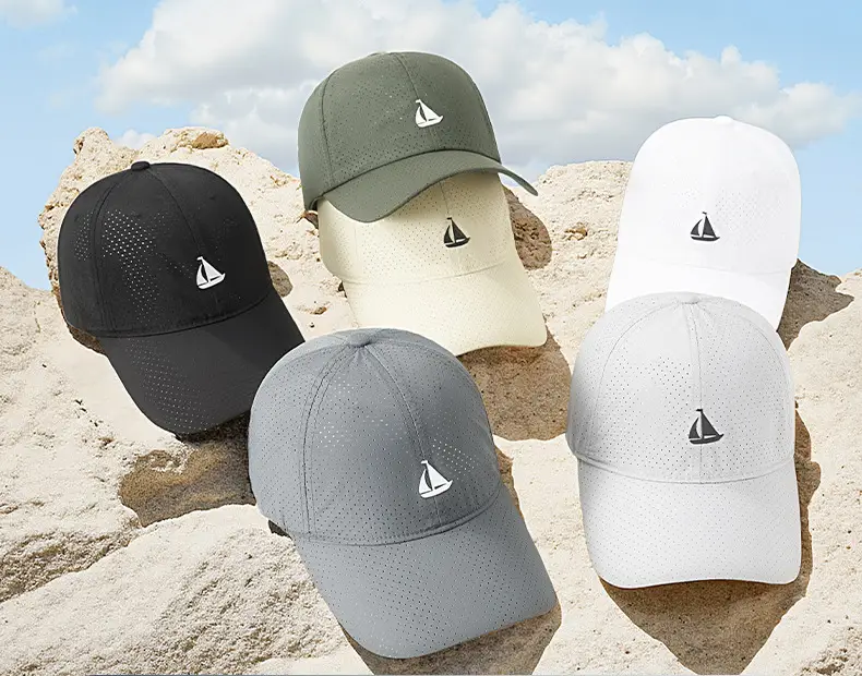 Men's Grey Perforated Baseball Cap 2025 — feature 15
