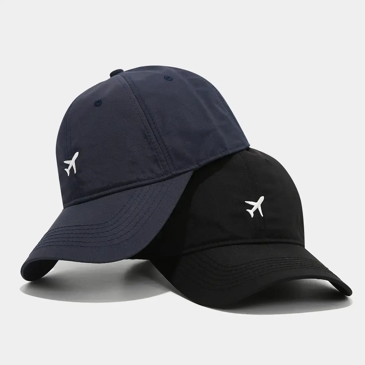 Men's Black & Grey Baseball Caps with Embroidered Logo - Image 6
