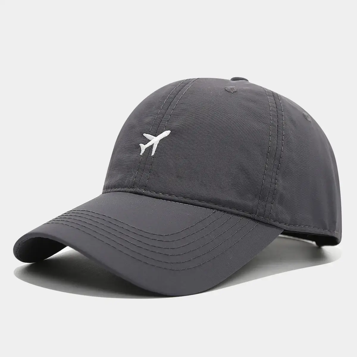 Men's Black & Grey Baseball Caps with Embroidered Logo - Image 3