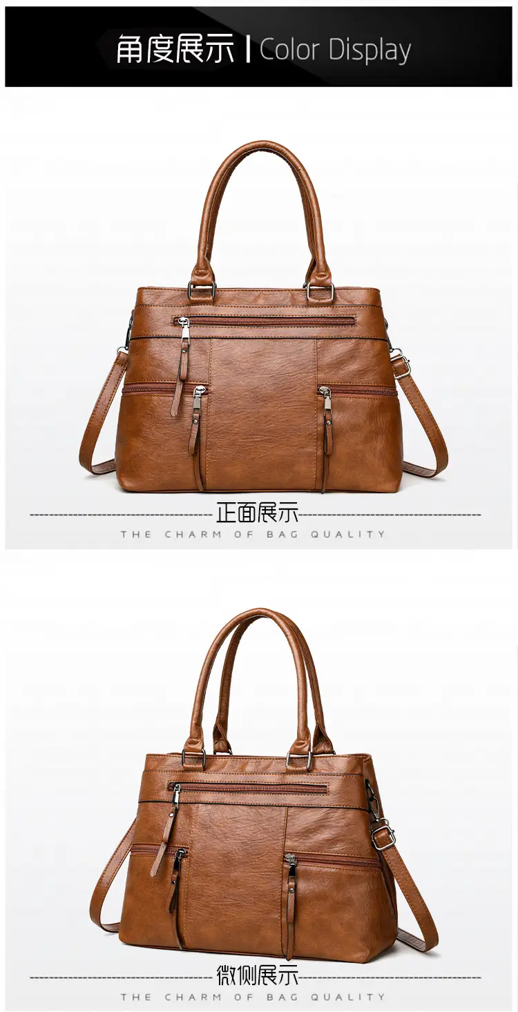 Black Leather Crossbody Bag for Women Large Capacity — feature 12