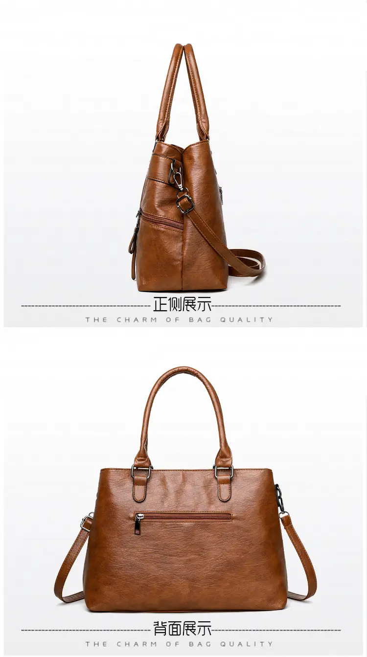 Black Leather Crossbody Bag for Women Large Capacity — feature 13