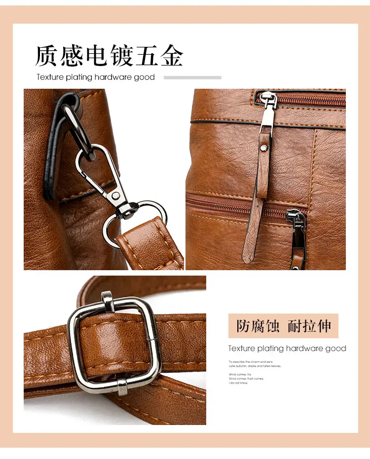 Black Leather Crossbody Bag for Women Large Capacity — feature 16
