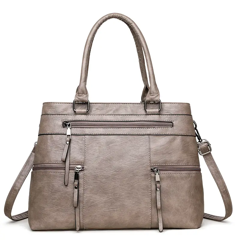 Black Leather Crossbody Bag for Women Large Capacity - Image 3