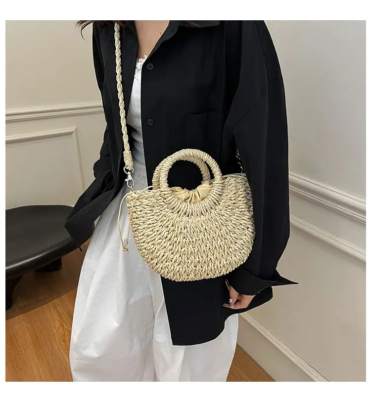 Women's Multi Color Straw Woven Handbag Set — feature 1