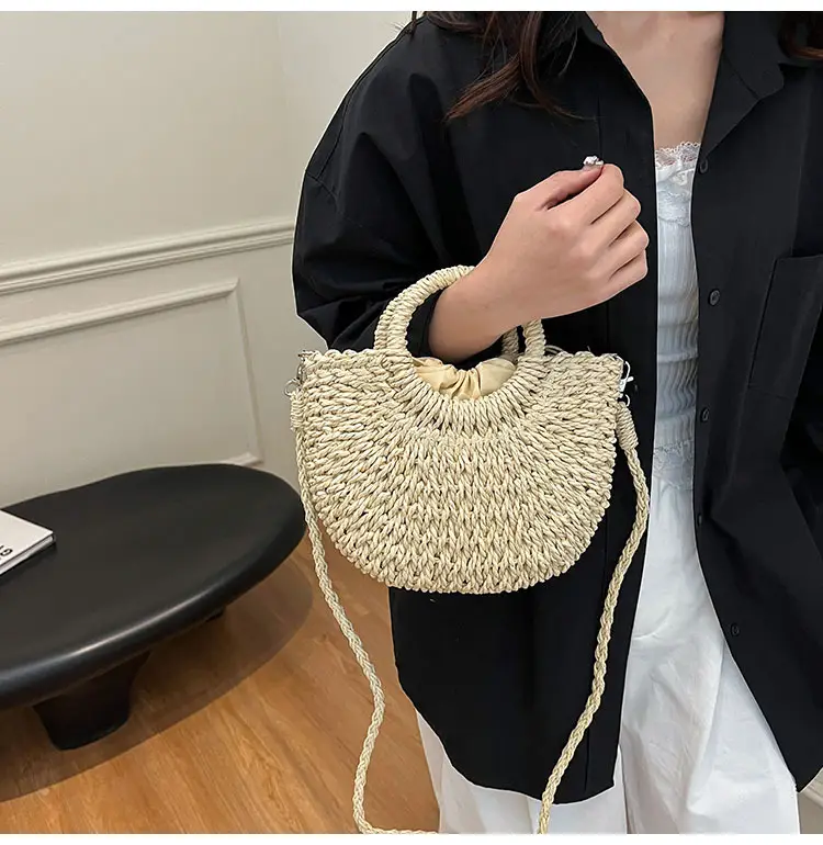 Women's Multi Color Straw Woven Handbag Set — feature 14