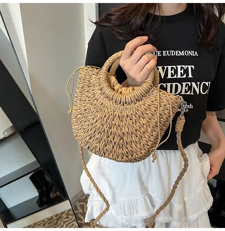 Women's Multi Color Straw Woven Handbag Set — feature 18