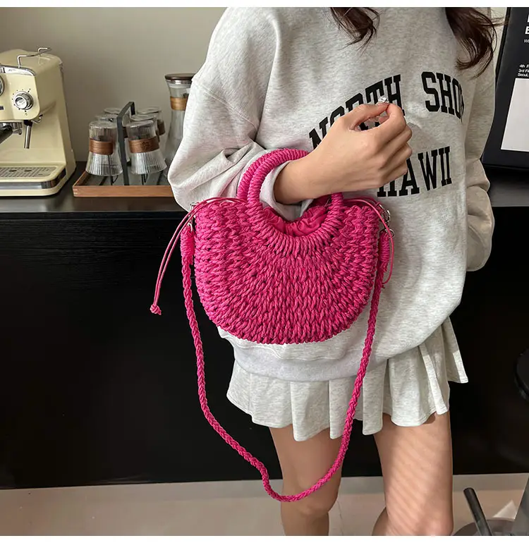 Women's Multi Color Straw Woven Handbag Set — feature 20