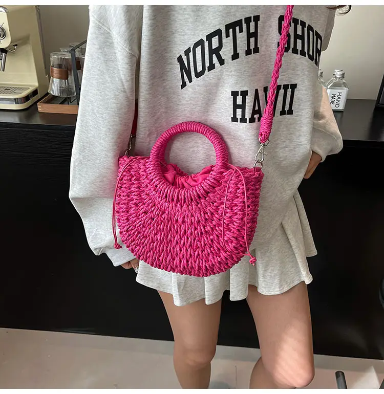 Women's Multi Color Straw Woven Handbag Set — feature 21